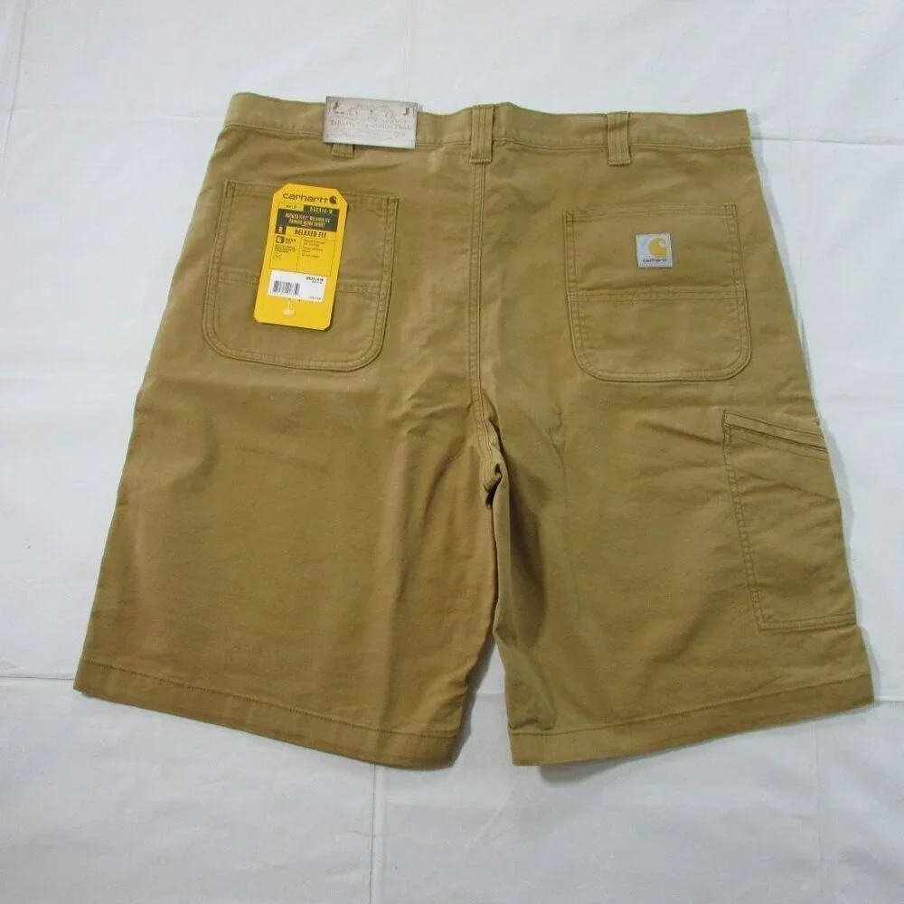 Carhartt Men's Rugged Flex Relaxed Fit Canvas Work Shorts Hickory BS2514